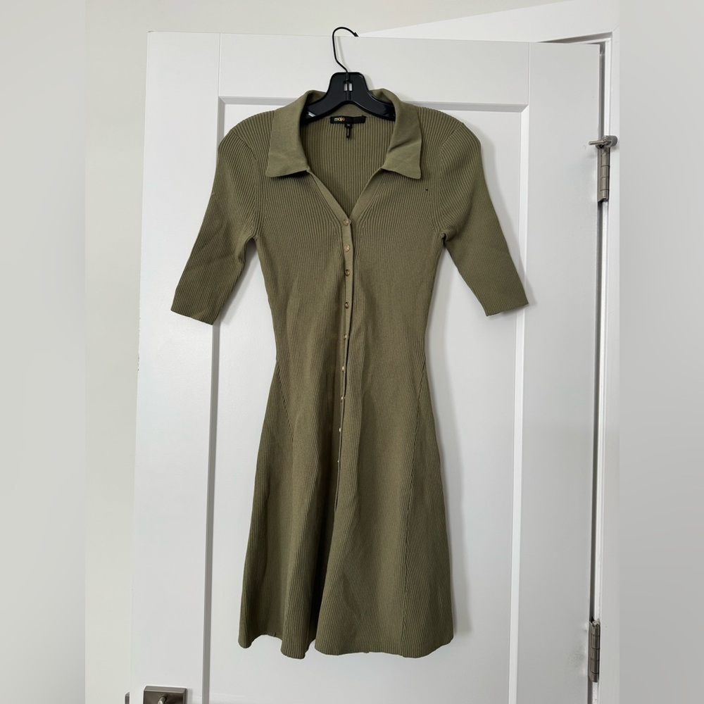 Maje Ribbed Knit Mini Dress - Picture 2 of 7